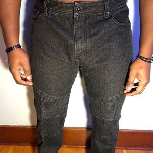 Black textured jeans